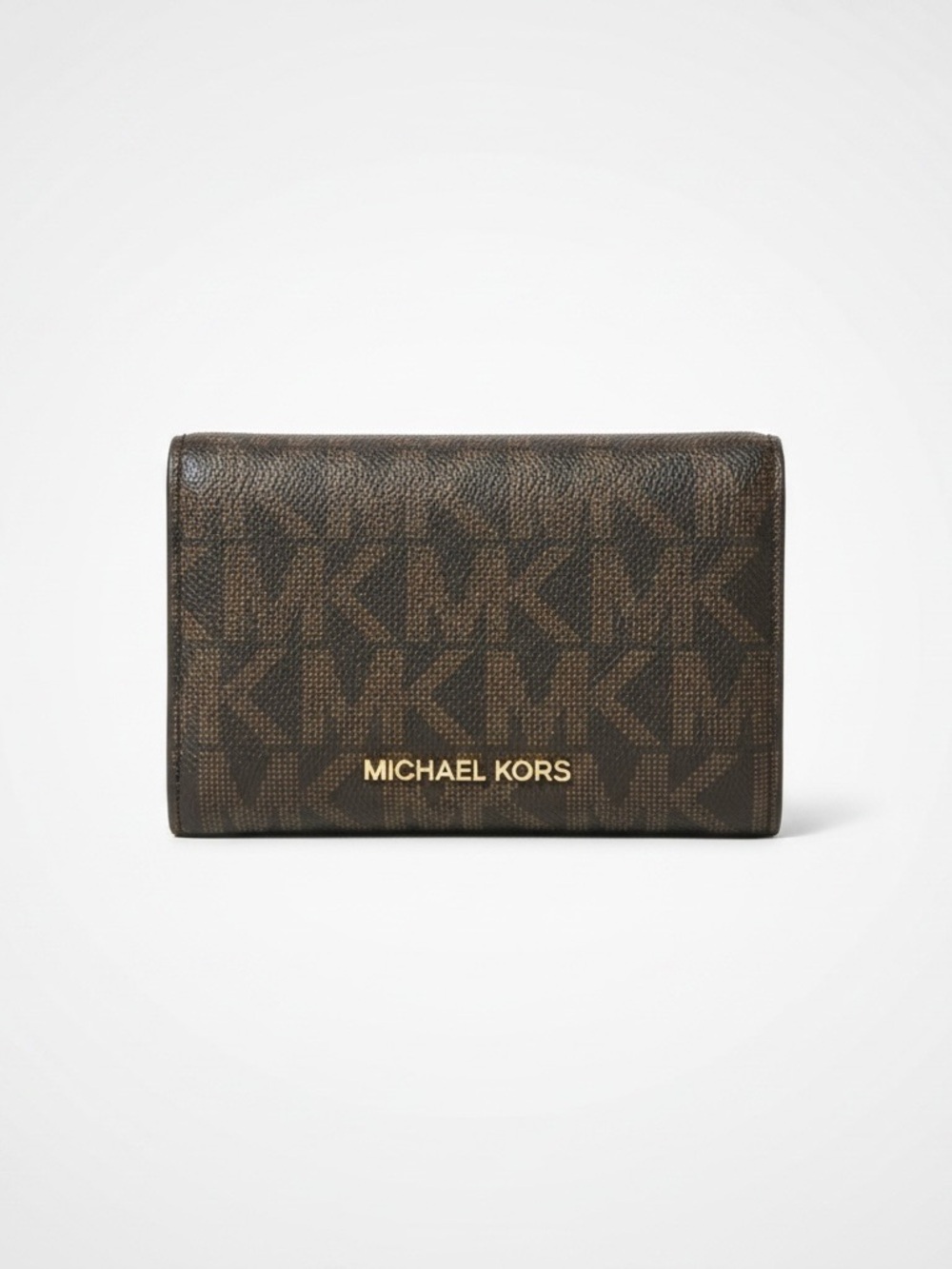 Michael Kors Brown MK Logo Compact Continental Wallet